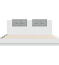 Bettgestell mit Kopfteil und LED-Leuchten Weiß 200x200 cm