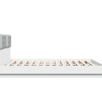 Bettgestell mit Kopfteil und LED-Leuchten Weiß 180x200 cm