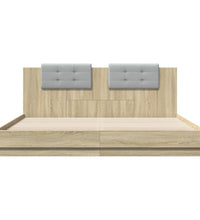 Bettgestell mit Kopfteil & LED-Leuchten Sonoma-Eiche 180x200 cm