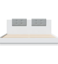 Bettgestell mit Kopfteil und LED-Leuchten Weiß 160x200 cm