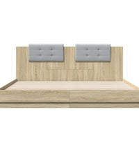 Bettgestell mit Kopfteil & LED-Leuchten Sonoma-Eiche 160x200 cm