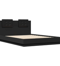 Bettgestell mit LED ohne Matratze Schwarz 150x200 cm