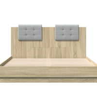 Bettgestell mit Kopfteil & LED-Leuchten Sonoma-Eiche 150x200 cm