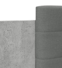 Bettgestell mit Kopfteil und LED-Leuchten Betongrau 150x200 cm