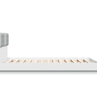 Bettgestell mit Kopfteil und LED-Leuchten Weiß 140x200 cm