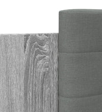 Bettgestell mit Kopfteil und LED-Leuchten Grau Sonoma 140x200cm