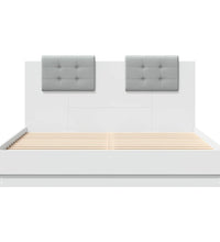 Bettgestell mit Kopfteil und LED-Leuchten Weiß 120x200 cm