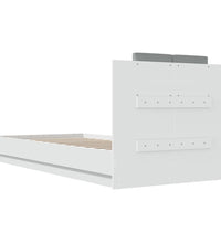 Bettgestell mit Kopfteil und LED-Leuchten Weiß 100x200 cm