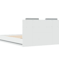 Bettgestell mit Kopfteil und LED Weiß 120x190 cm