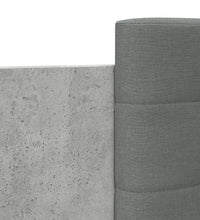 Bettgestell mit Kopfteil und LED Betongrau 120x190 cm