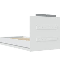 Bettgestell mit Kopfteil und LED-Leuchten Weiß 75x190 cm