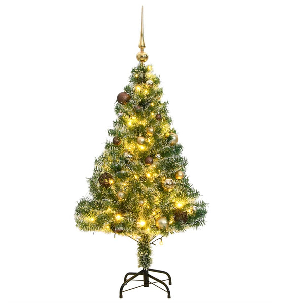 Künstlicher Weihnachtsbaum mit Schnee & Kugeln 150 LEDs 120 cm