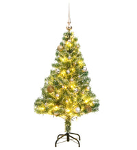 Künstlicher Weihnachtsbaum mit Schnee & Kugeln 150 LEDs 120 cm