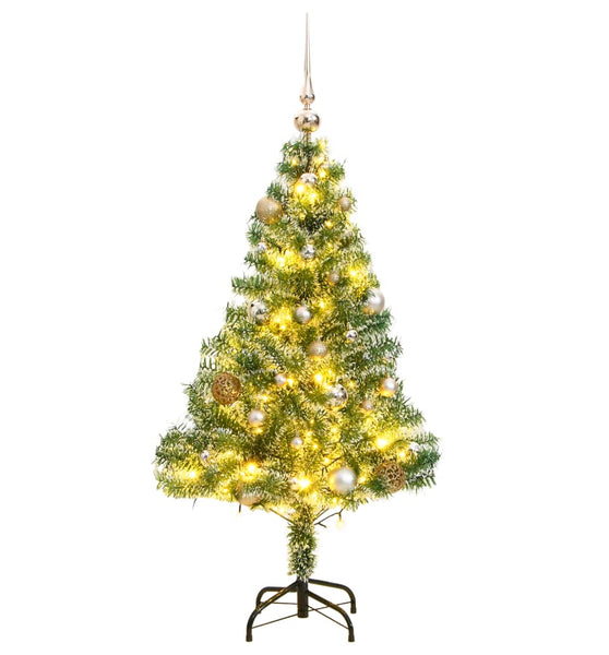 Künstlicher Weihnachtsbaum mit Schnee & Kugeln 150 LEDs 120 cm