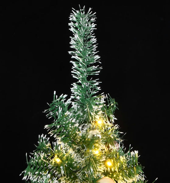 Künstlicher Weihnachtsbaum 300 LEDs & Kugeln Beschneit 180 cm