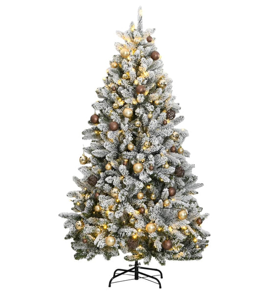 Künstlicher Weihnachtsbaum Klappbar 300 LEDs & Kugeln 180 cm