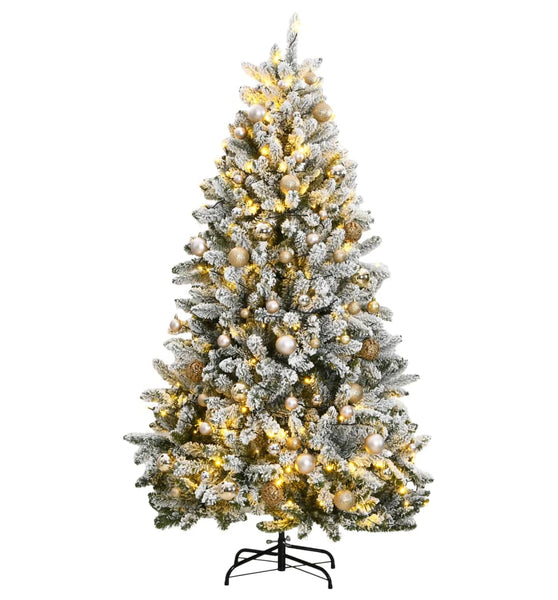 Künstlicher Weihnachtsbaum Klappbar 300 LEDs & Kugeln 180 cm