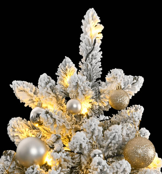 Künstlicher Weihnachtsbaum Klappbar 300 LEDs & Kugeln 180 cm