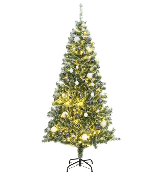 Künstlicher Weihnachtsbaum 300 LEDs & Kugeln Beschneit 180 cm