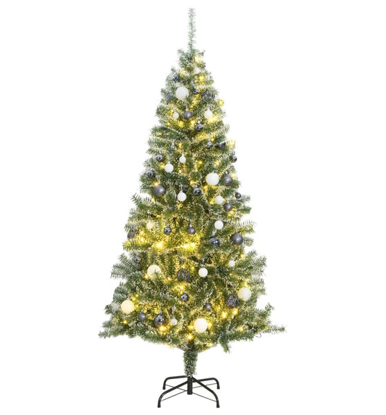 Künstlicher Weihnachtsbaum 300 LEDs & Kugeln Beschneit 210 cm