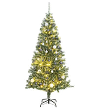 Künstlicher Weihnachtsbaum 300 LEDs & Kugeln Beschneit 240 cm