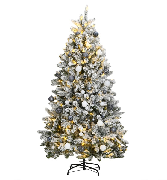 Künstlicher Weihnachtsbaum Klappbar 300 LEDs & Kugeln 270 cm