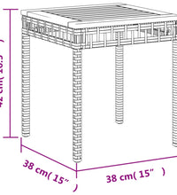 Gartentisch Schwarz 38x38x42 cm Poly Rattan Akazienholz