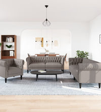 3-tlg. Sofagarnitur Taupe Stoff