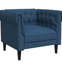 3-tlg. Sofagarnitur Blau Stoff