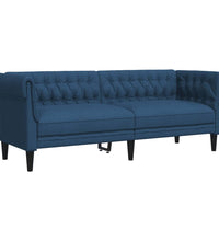 3-tlg. Sofagarnitur Blau Stoff