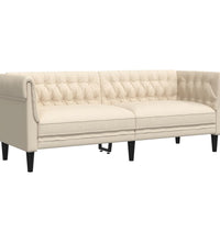 3-tlg. Sofagarnitur Creme Stoff