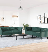 2-tlg. Sofagarnitur Dunkelgrün Stoff