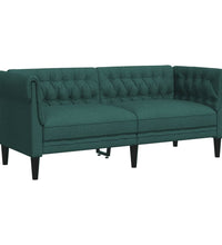 2-tlg. Sofagarnitur Dunkelgrün Stoff