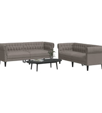 2-tlg. Sofagarnitur Taupe Stoff