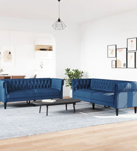 2-tlg. Sofagarnitur Blau Stoff