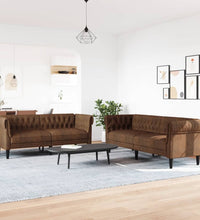 2-tlg. Sofagarnitur Braun Stoff