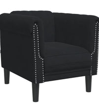 3-tlg. Sofagarnitur Schwarz Samt