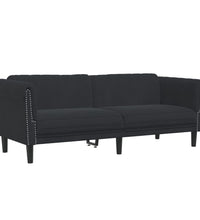 3-tlg. Sofagarnitur Schwarz Samt