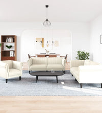 3-tlg. Sofagarnitur Creme Samt