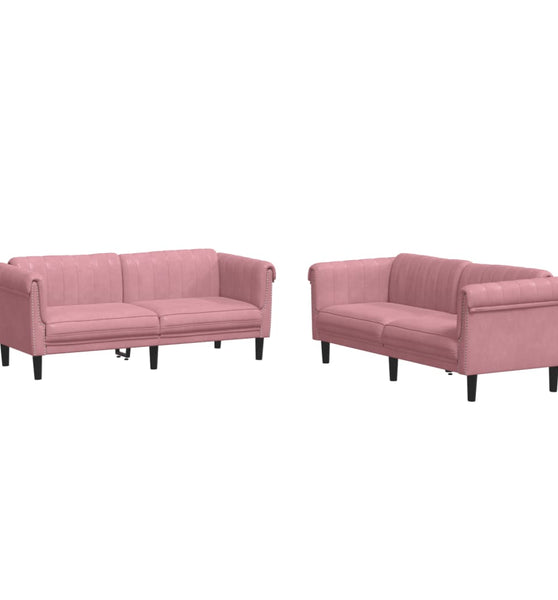 2-tlg. Sofagarnitur Rosa Samt