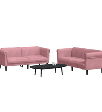 2-tlg. Sofagarnitur Rosa Samt