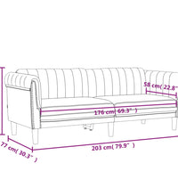 2-tlg. Sofagarnitur Rosa Samt