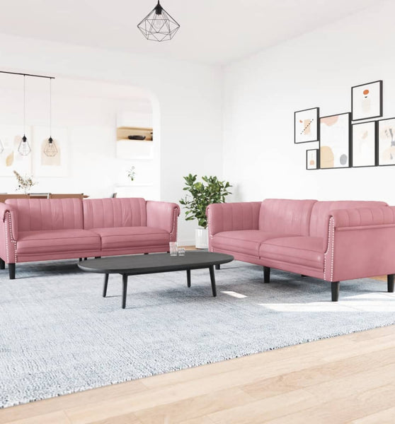 2-tlg. Sofagarnitur Rosa Samt