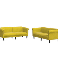 2-tlg. Sofagarnitur Gelb Samt
