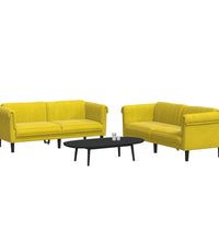 2-tlg. Sofagarnitur Gelb Samt