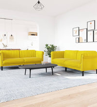 2-tlg. Sofagarnitur Gelb Samt