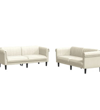 2-tlg. Sofagarnitur Creme Samt