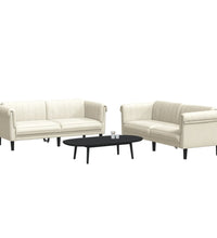 2-tlg. Sofagarnitur Creme Samt