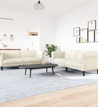 2-tlg. Sofagarnitur Creme Samt