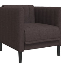 3-tlg. Sofagarnitur Dunkelbraun Stoff